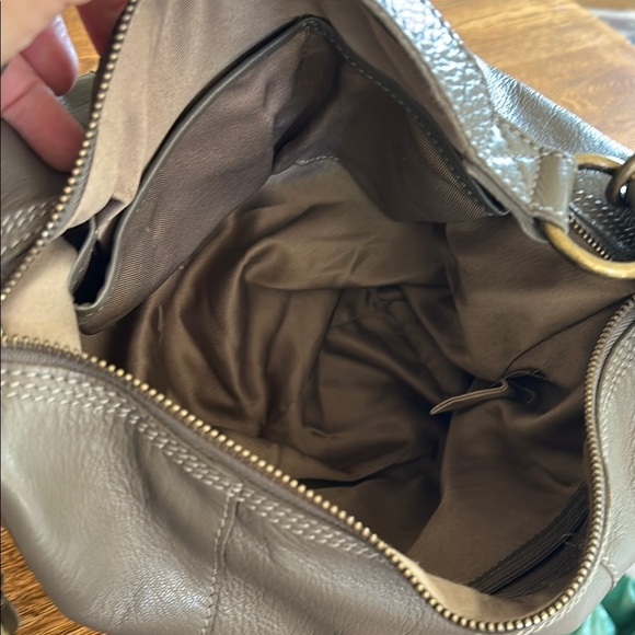 Lucky Brand Gray Crossbody/ Shoulder Bag Soft Slouchy Leather - Picture 9 of 16